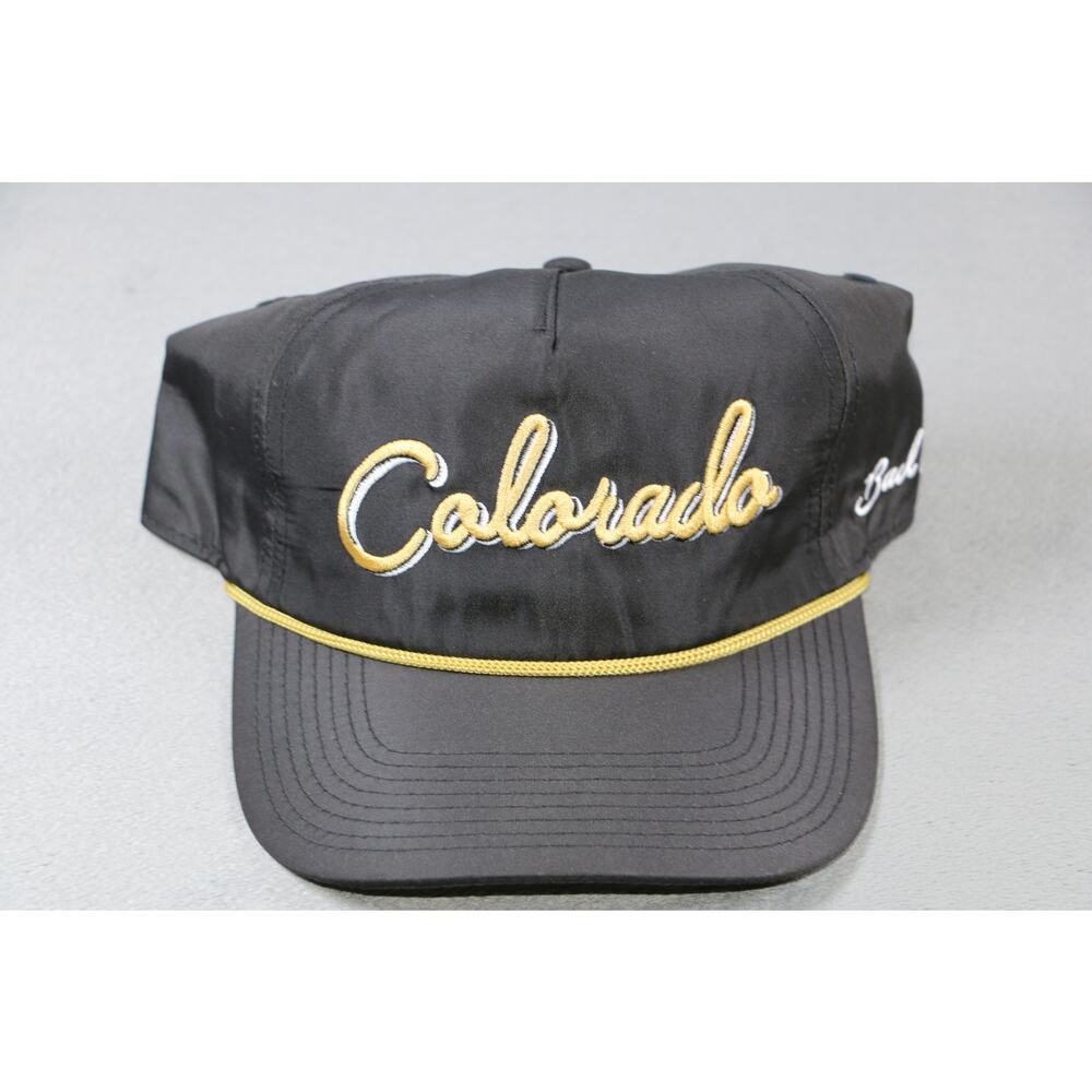 Bad Birdie Colorado Snapback Hat Black Gold Rope Golf Cap Adjustable NWOT